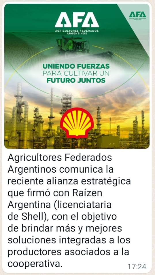 Alianza estratégica entre Agricultores Federados Argentinos y Raízen Argentina,licenciataria de SHELL