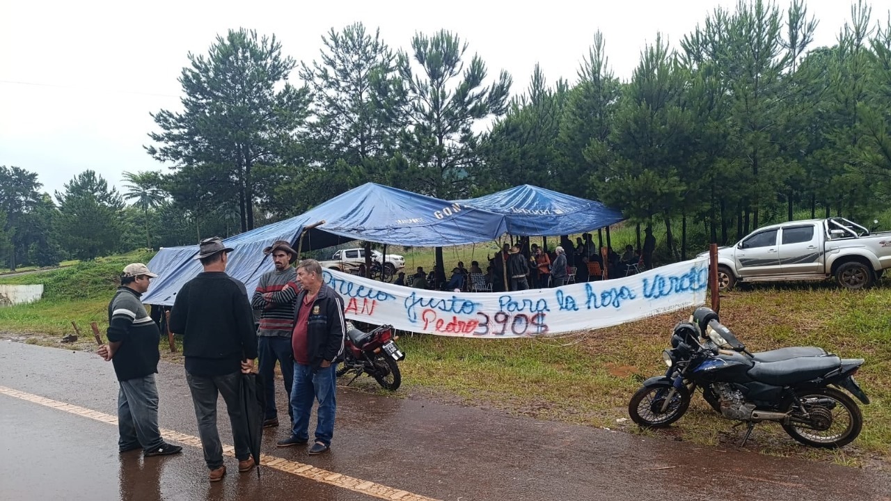 Productores cortan la Ruta 14 debido al conflicto por la crisis del precio de la yerba mate