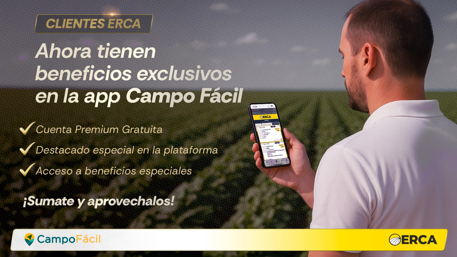ERCA suma beneficios exclusivos para sus clientes en la app Campo Fácil