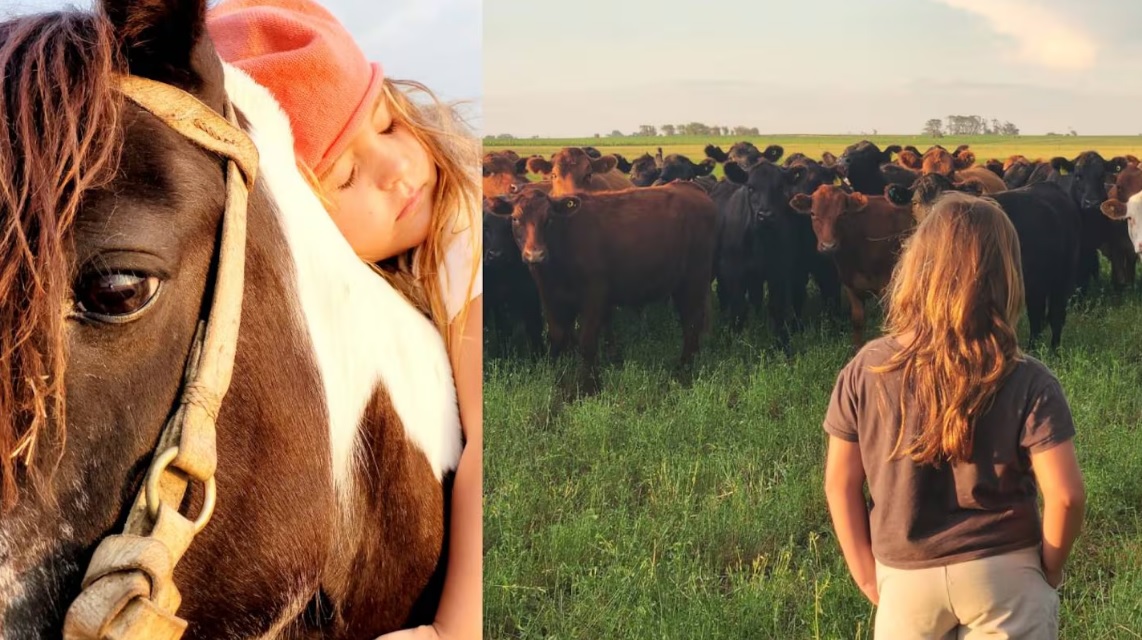 India tiene 7 años, fue a un remate con su papá y compró sus primeras vacas: “Mi sueño es ser granjera”
