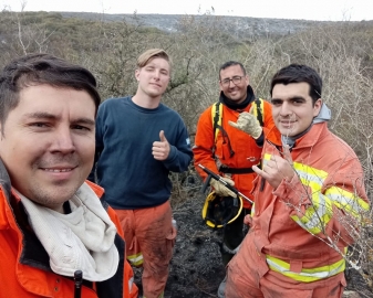 Estudiante de Agronomía rindió un examen mientras combatía el fuego en Caminiaga